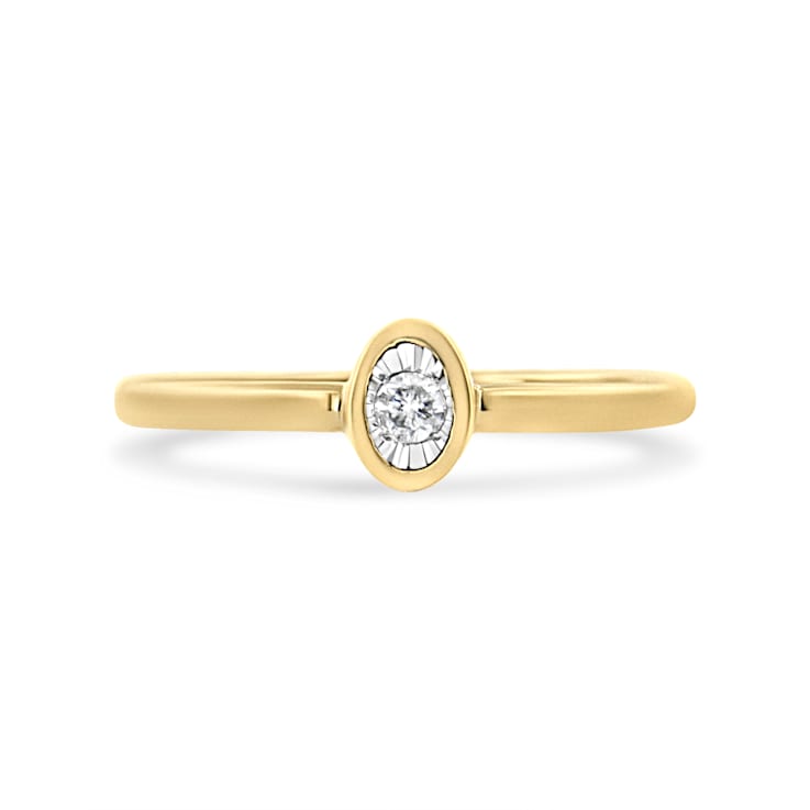 14K Yellow Gold Over Sterling Silver Miracle Set Diamond Promise Ring
(J-K Color, I1-I2 Clarity)