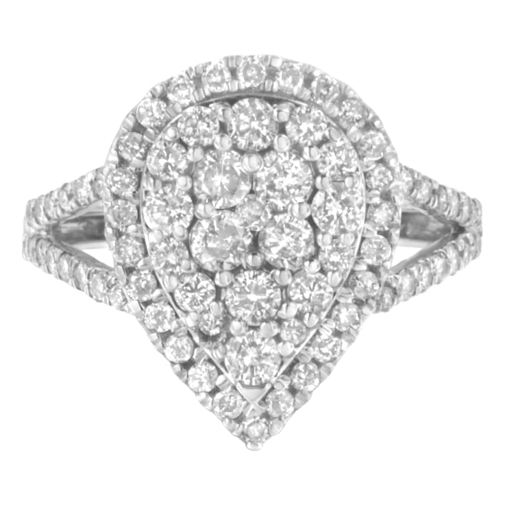 Sterling Silver Diamond Cluster Ring (1 1/2 Cttw, H-I Color, I1-I2 Clarity)