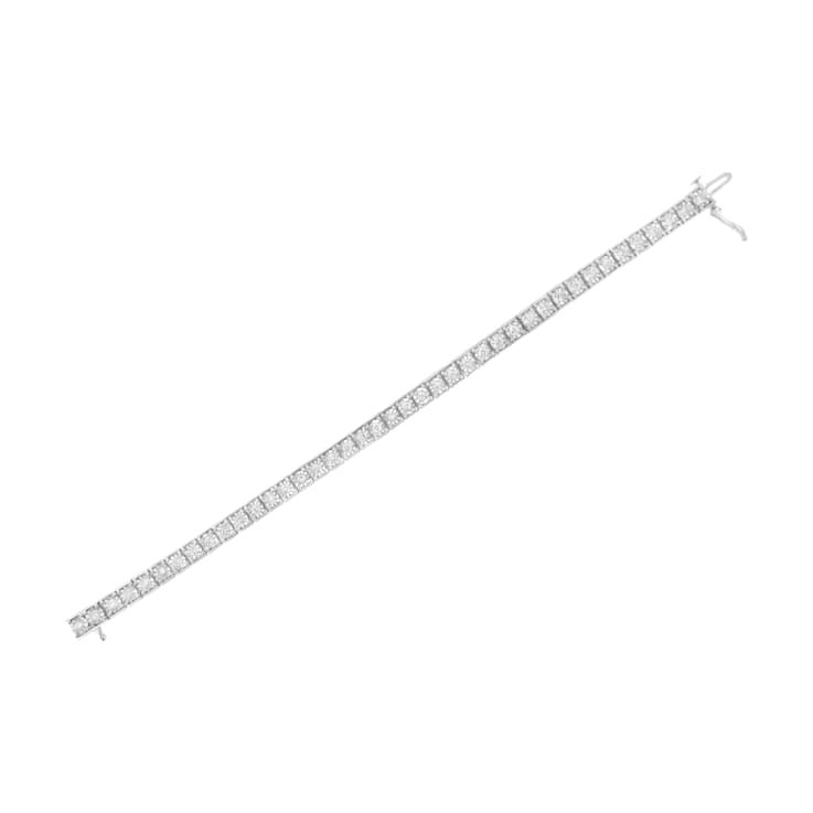 Sterling Silver 2.0ctw Brilliant-Cut Round Diamond Square Frame
Miracle-Set Tennis Bracelet