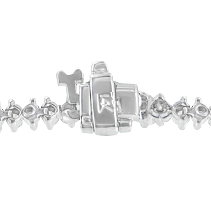 14K White Gold 2.0ctw Round Cut Diamond Tennis Bracelet