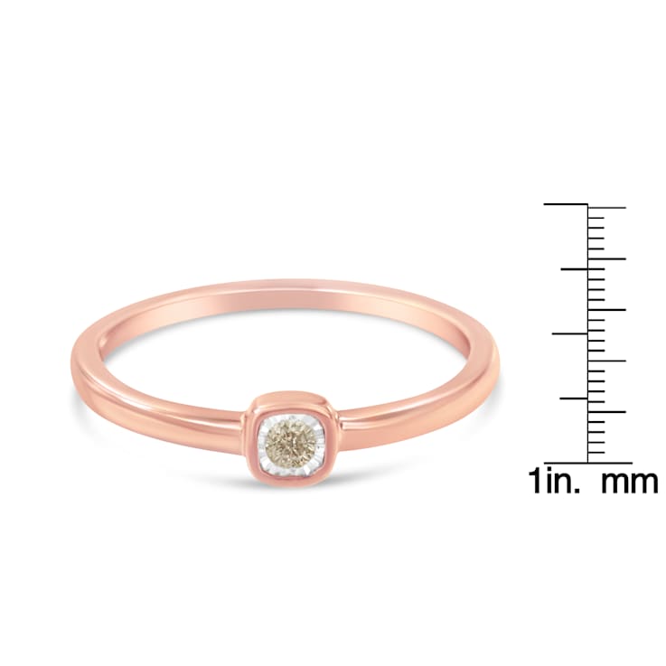14K Rose Gold Over Sterling Silver 1/20 Carat Diamond Promise Ring (J-K
Color, I1-I2 Clarity)