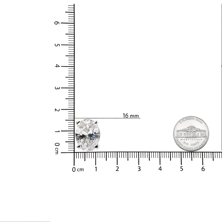 14K White Gold 2.0ctw Lab Grown Oval Diamond Solitaire Stud Earring (F-G
Color, VS1-VS2 Clarity)