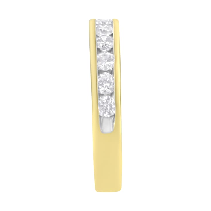 18K Yellow Gold IGI Certified 1.0ctw Diamond Half-Eternity Band(E-F
Color, I1-I2 Clarity)