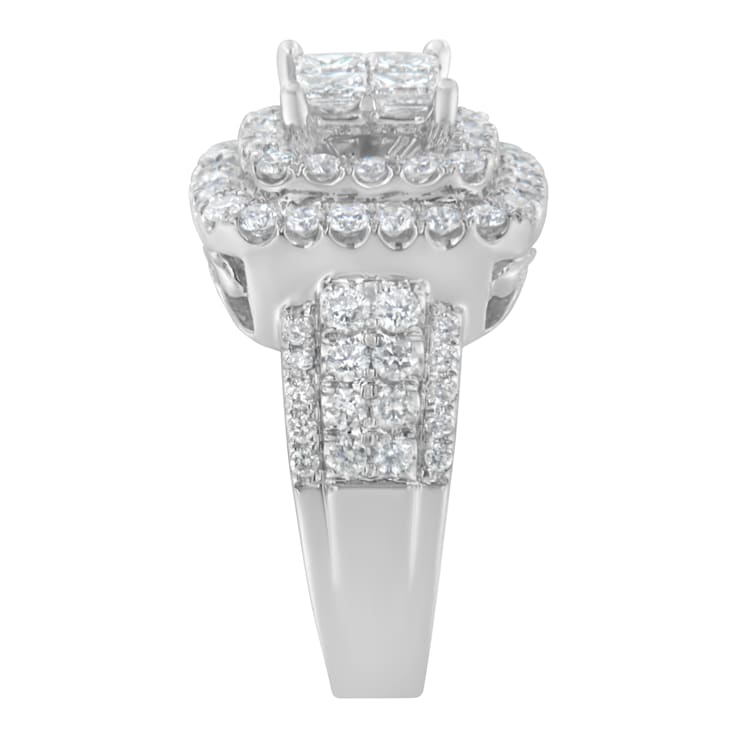 14K White Gold Round and Princess Diamond Ring (2 1/4ctw, H-I Color,
SI1-SI2 Clarity)
