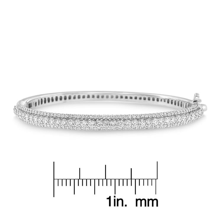 14K White Gold 3.0ctw Round-Cut Diamond Bangle