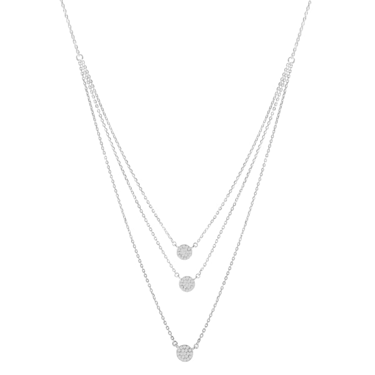 Sterling Silver 1/2ctw Round Diamond Medallion Multi-Strand 18"
Necklace (H-I Color, I2-I3 Clarity)