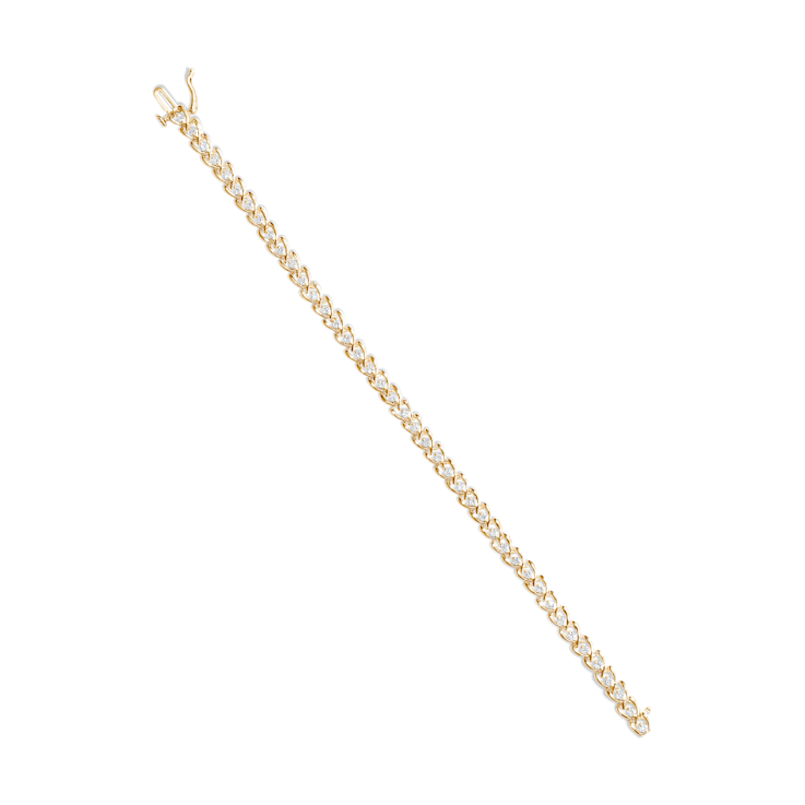14K Yellow Gold Over Sterling Silver 1.0ctw Diamond C-Shaped Link
Bracelet (I-J Color, I3 Clarity)
