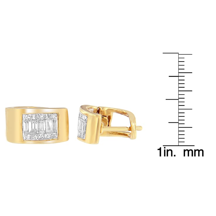14K Yellow Gold 1/2ctw Diamond Huggie Earrings