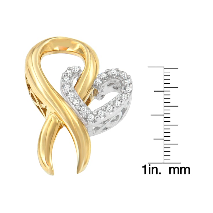10K Yellow Gold Over Sterling Silver 1/10ctw Diamond Heart Pendant
w\chain(H-I, I1-I2)