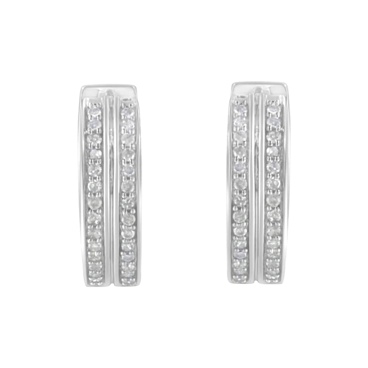 10K White Gold Diamond Hoop Earring 1/2ctw