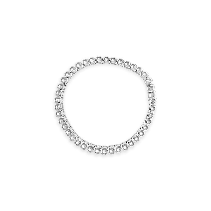 14K White Gold 5.0ctw White Diamond Rectangular Invisible Set Link
Tennis Bracelet