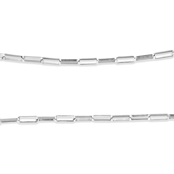 Sterling Silver 1/10ctw Round Diamond Lock Paperclip Chin Necklace (H-I
Color, SI1-SI2 Clarity)