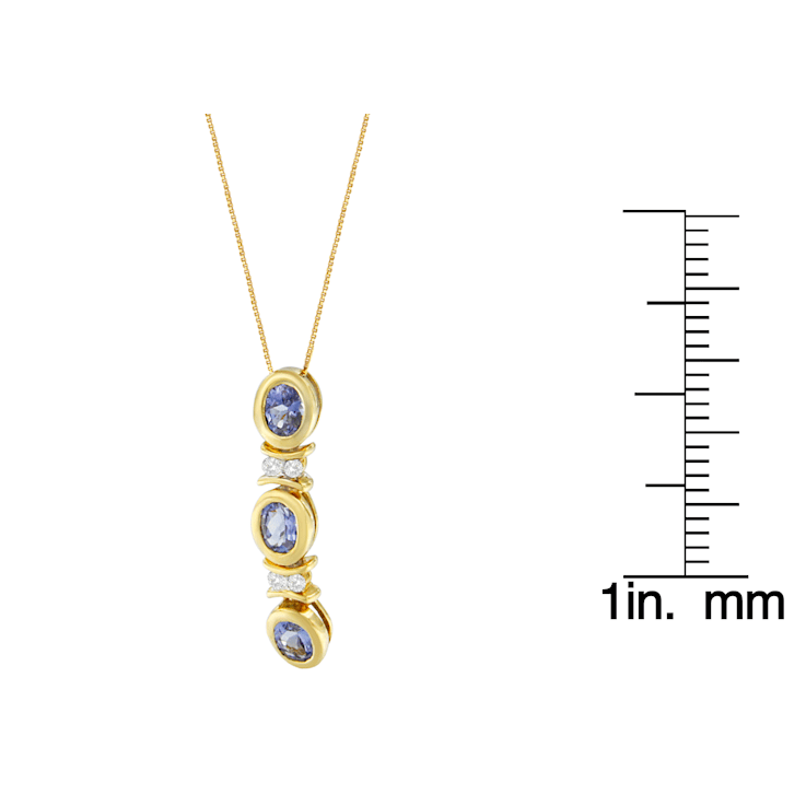 14K White Gold Round Cut Diamond and Tanzanite Pendant w\chain(1.20ctw,
G-H Color, SI2-I1 Clarity)