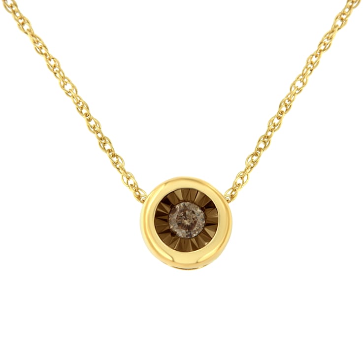 10K Two-tone Gold Over Sterling Silver 1/10ct Diamond 18"
Miracle-Plate Pendant w\chain