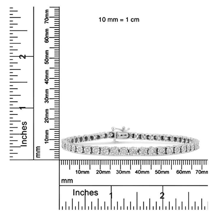 925 Sterling Silver 1.0 Cttw Diamond Spiral Wave Link 7" Tennis
Bracelet (I-J Color, I3 Clarity)