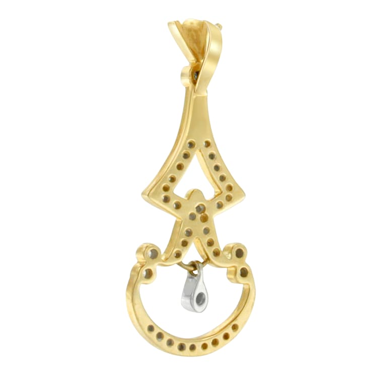 14K Yellow Gold 1/3ctw Round Diamond Pendant With Chain (H-I, SI2-I1)