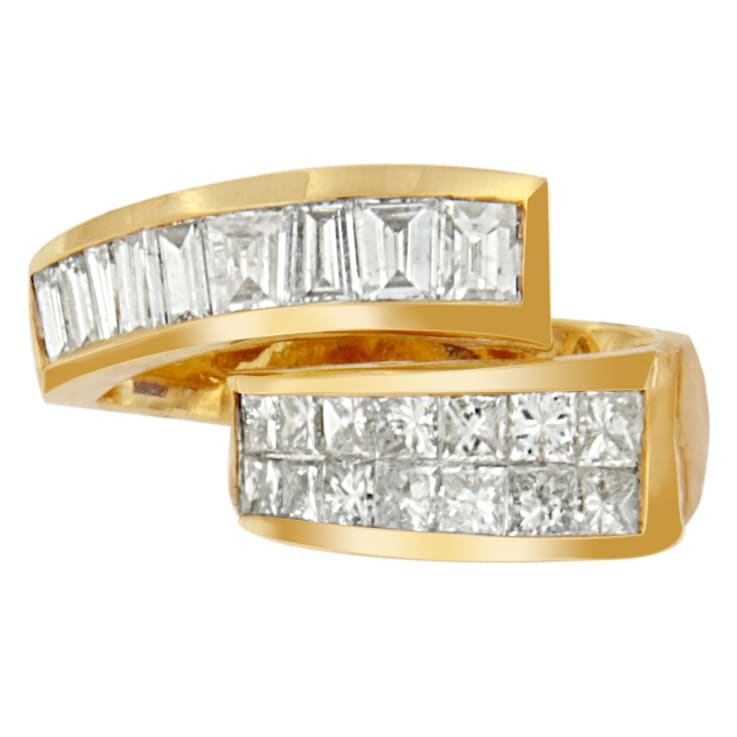 14K Yellow Gold 1 5/8ctw Princess and Baguette Cut Diamond Fashion
Pendant w\chain(G-H, VS2-SI1)