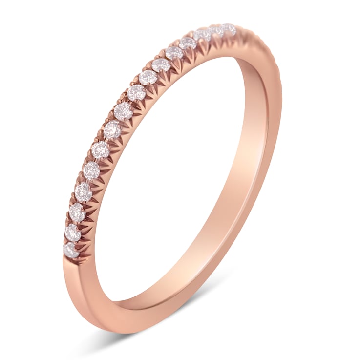 14K Rose Gold IGI Certified 1/4ctw Natural Pale Pink Diamond
Half-Eternity Band (S1-VS2 Clarity)