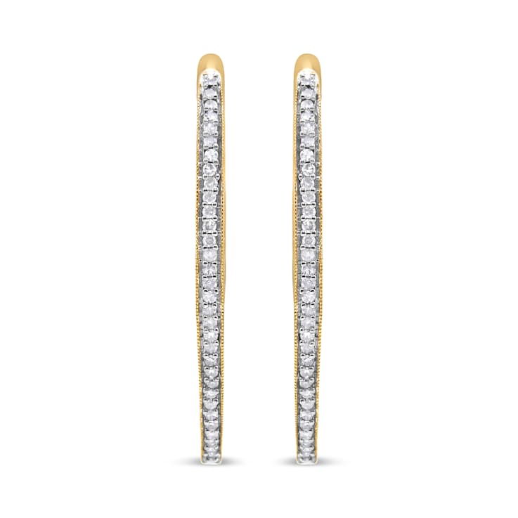 10k Yellow Gold Round Cut Diamond Earrings 1.0ctw