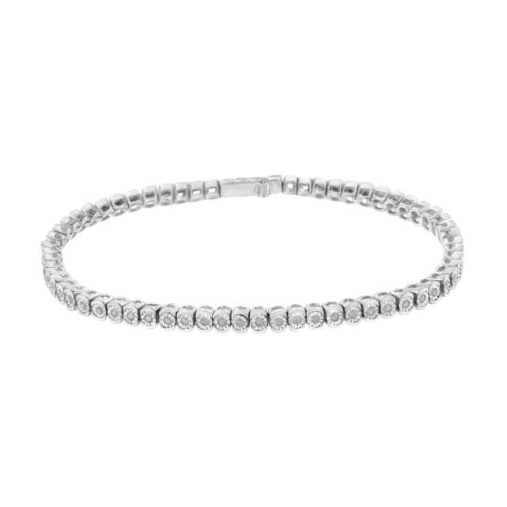 Sterling Silver 1/2ct TDW Diamond Tennis Bracelet (I-J, I3-Promo) - 7"