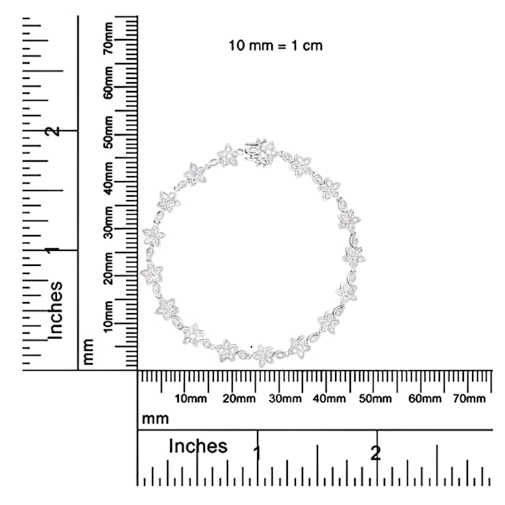 14K White Gold 1 1/5ctw Diamond Flower Blossom Link Bracelet (H-I Color,
SI1-SI2 Clarity) - Size 7"