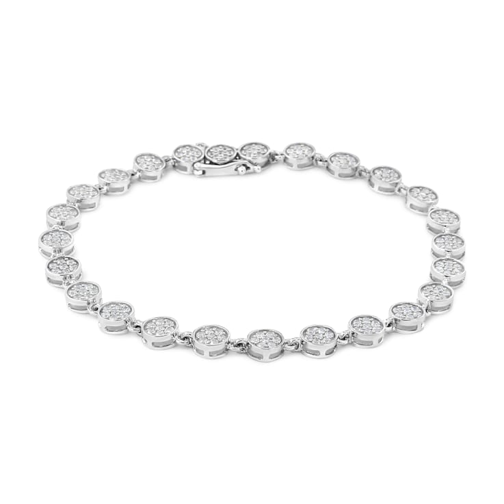 2.00ctw Round White Diamond Sterling SilverTennis Bracelet