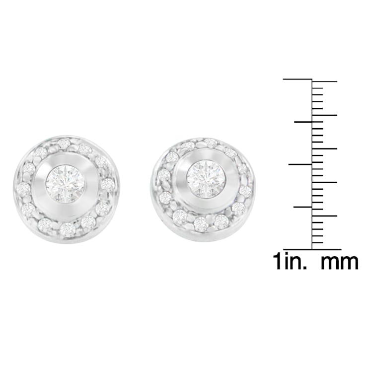 14K White Gold 1/3ctw Round Cut Diamond Earrings