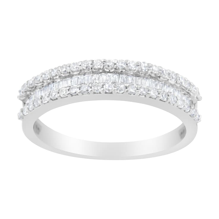 0.50ctw Diamond 14K White Gold Modern Band