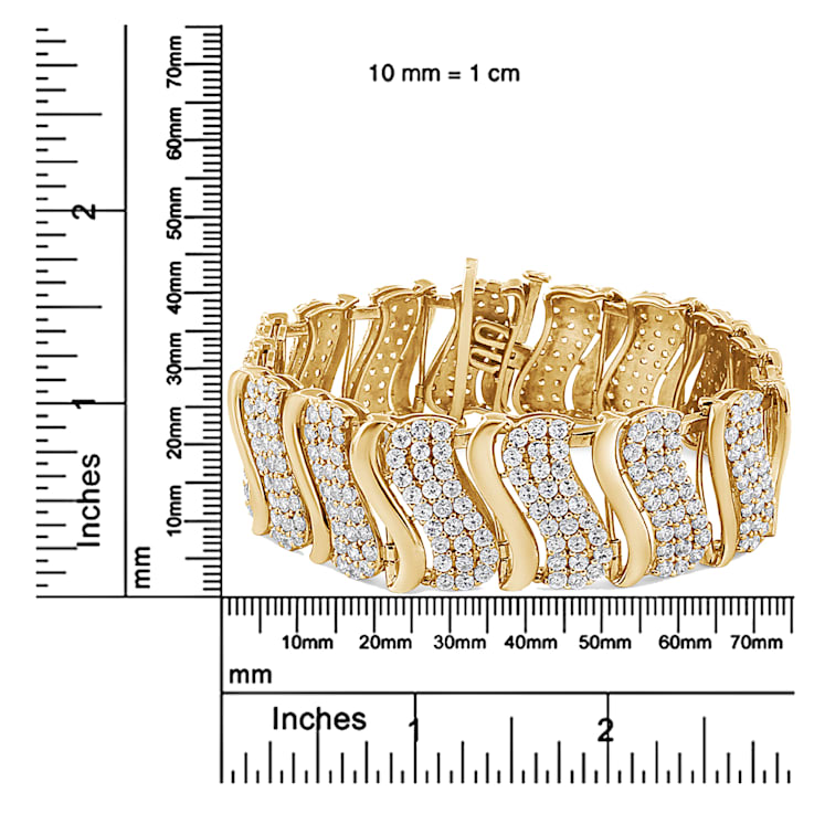 14K Yellow Gold 15.0 Cttw Diamond Chevron Wave 7.25