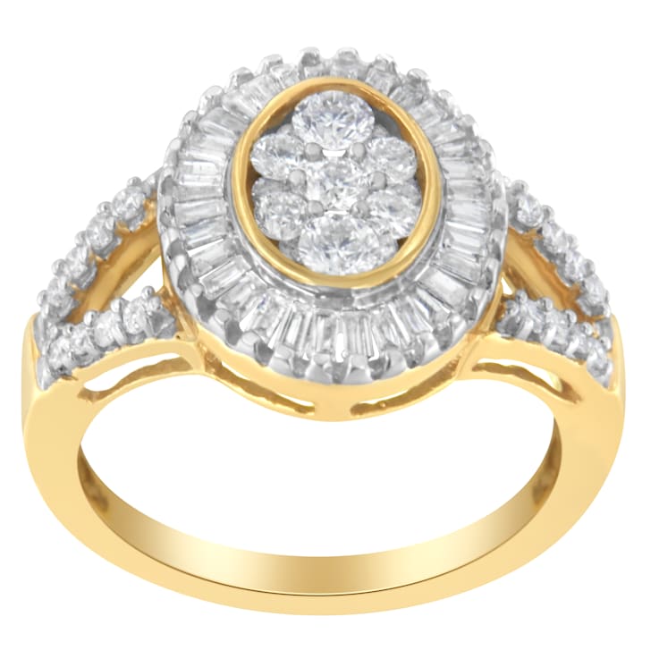 10kt Yellow Gold Diamond Cocktail Ring (1 cttw, H-I Color, SI2-I1 Clarity)