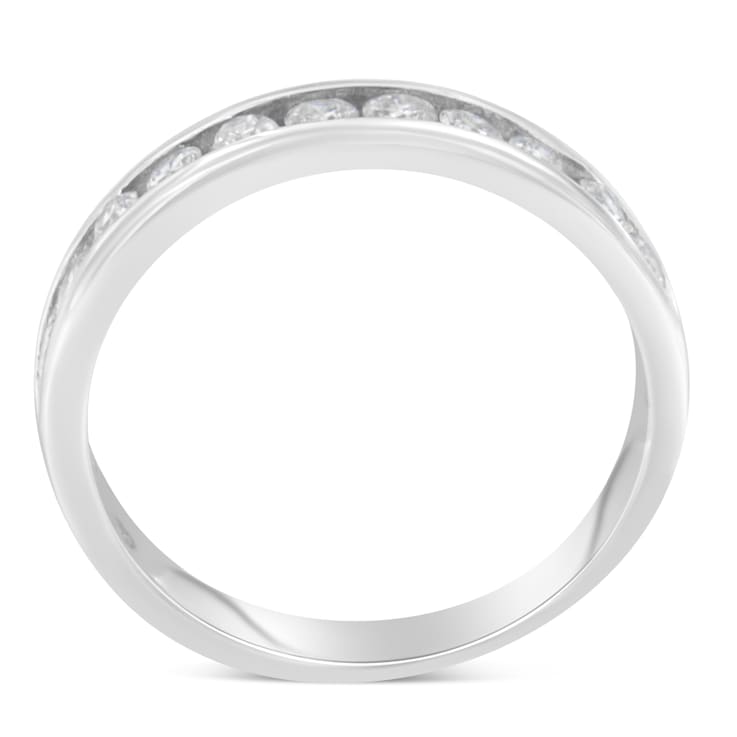 18K White Gold IGI Certified 1/2ctw Diamond Channel Set Eternity
Band(H-I Color, I1-I2 Clarity)