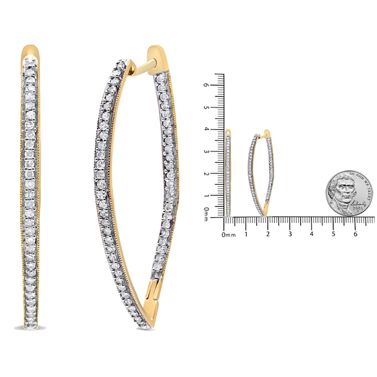 10k Yellow Gold Round Cut Diamond Earrings 1.0ctw