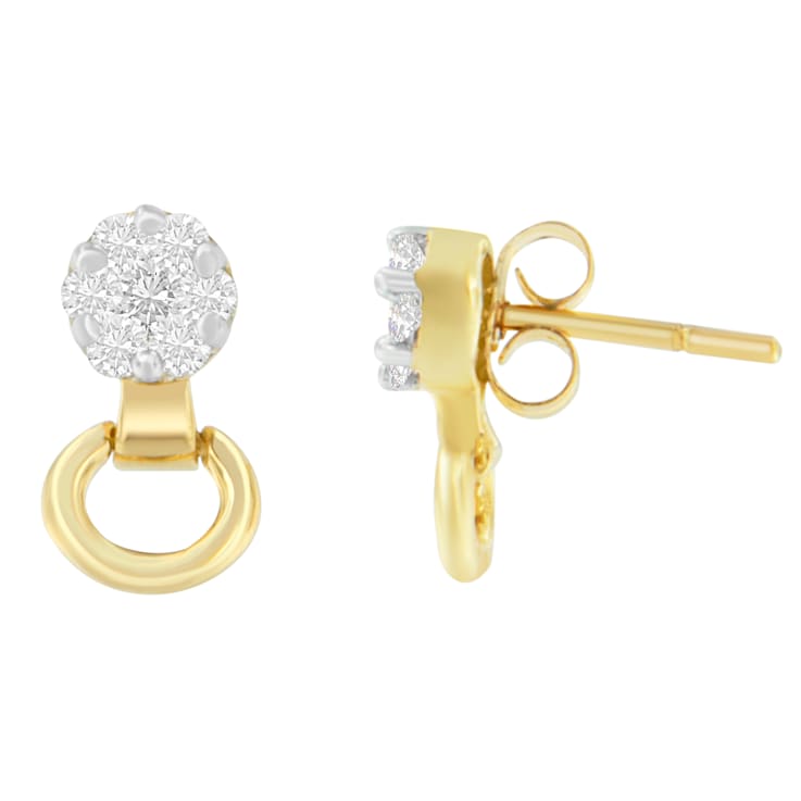 14K Yellow Gold 1/2ctw Diamond Stud Earrings