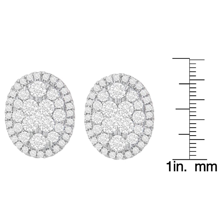 14K Yellow Gold 1 3/4ctw Round Cut Diamond Earrings