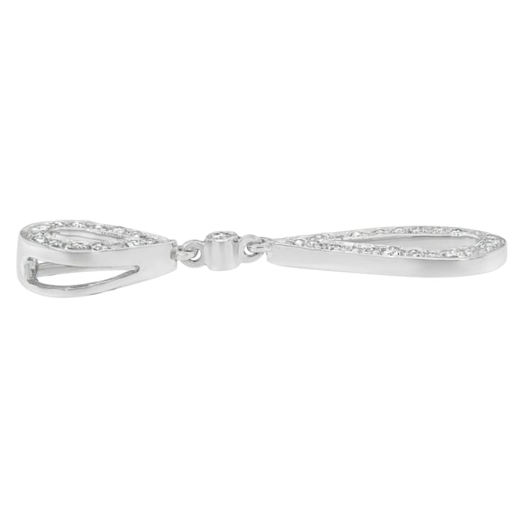 14 White Gold 1/4ctw Round Cut Diamond Double Tear Drop Pendant
w\chain(H-I, I2-I3)