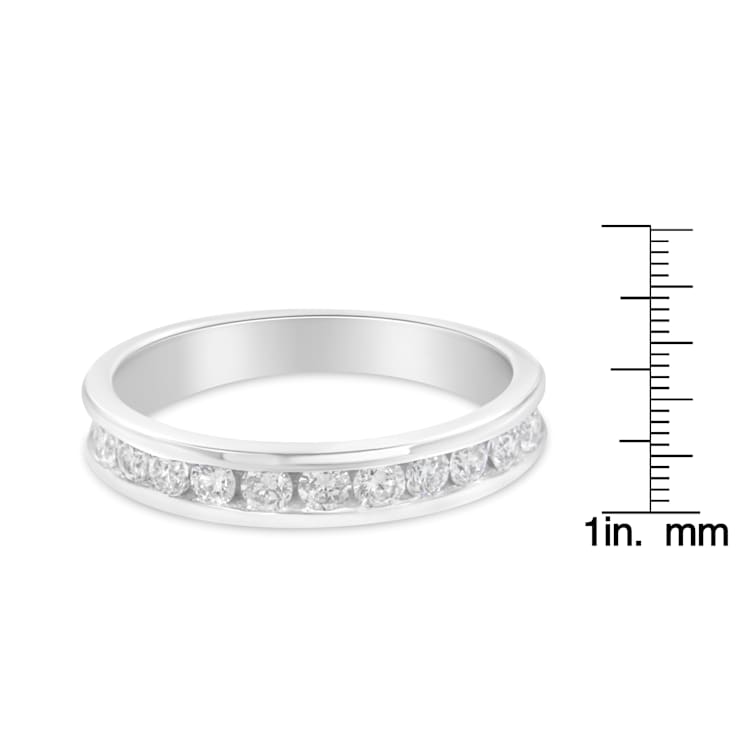 18K White Gold IGI Certified 1/2ctw Diamond Channel Set Eternity
Band(H-I Color, I1-I2 Clarity)
