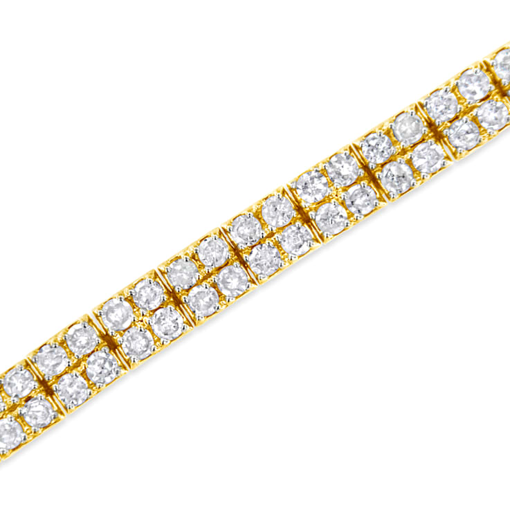 14K Yellow Gold Over Sterling Silver 3.0ctw Diamond Link Bracelet