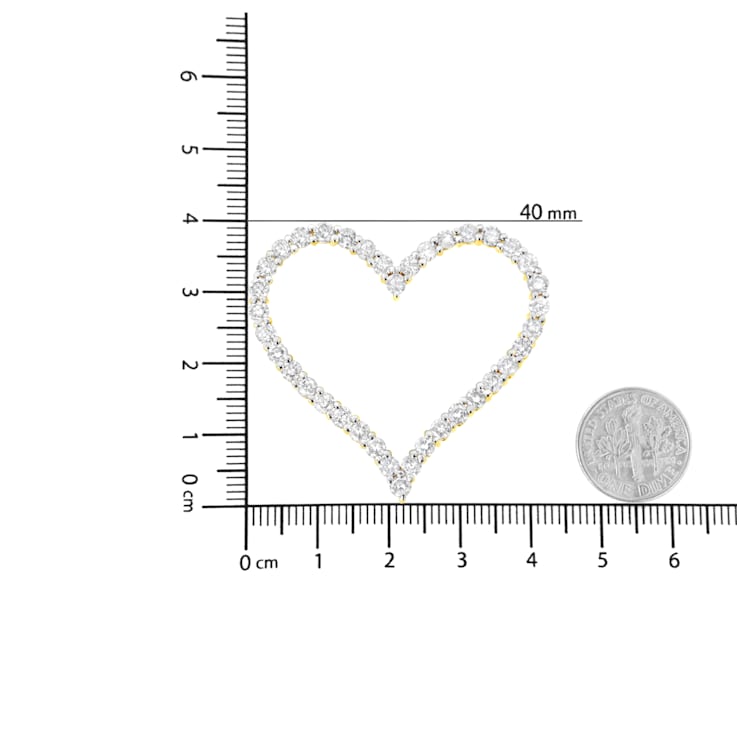 10k Yellow Gold Over Sterling Silver 3.0ctw Diamond Open Heart Pendant
w\chain 18"