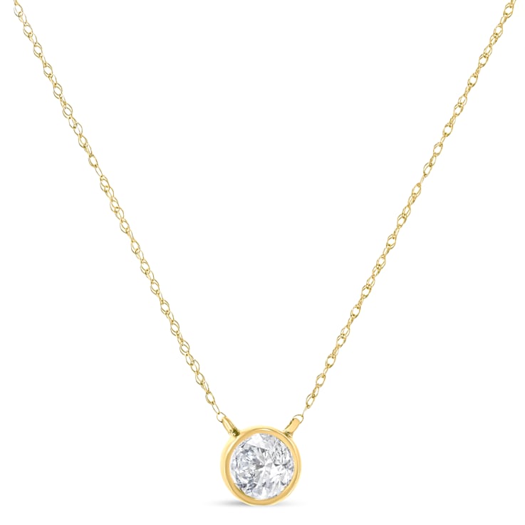14K Yellow Gold Over Sterling Silver 1/3ctw Round Diamond 18"
Necklace (J-K Color, I1-I2 Clarity)