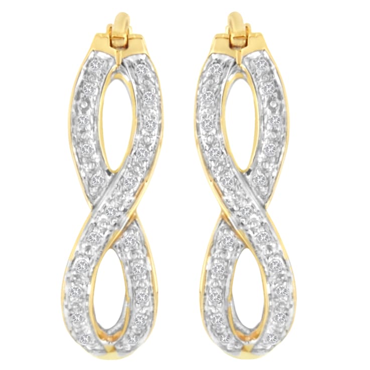 10k yellow gold infinity hoop earrings