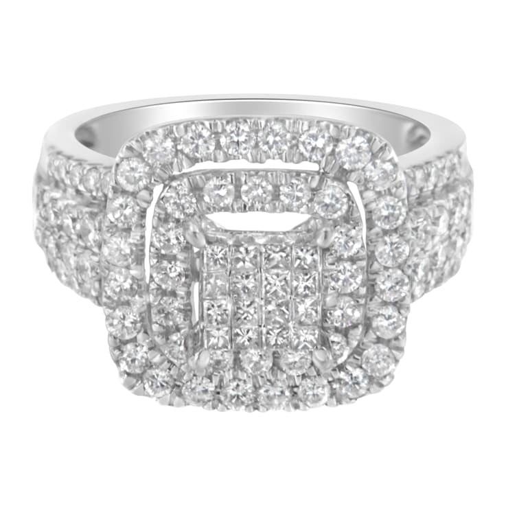 14K White Gold Diamond Cocktail Ring (1 1/2 cttw, H-I Color, SI2-I1 Clarity)