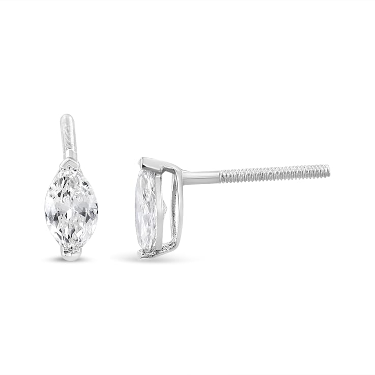 0.50ctw Marquise Lab Grown Diamond Solitaire 14K White Gold Stud Earrings