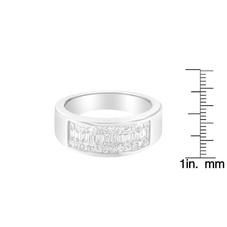 14K White Gold Princess and Baguette-cut Diamond Ring (1.0 Cttw, H-I
Color, VS2-SI1 Clarity)
