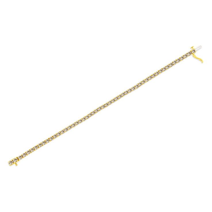 14K Yellow Gold Over Sterling Silver 8.0ctw Diamond Classic Link Tennis Bracelet