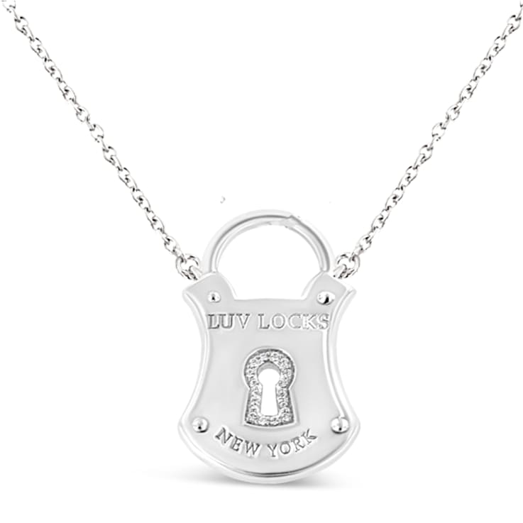 1.00 Cttw Diamond Lock Pendant