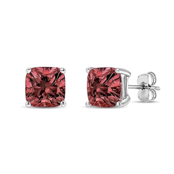 14K White Gold 1/2 Cttw Lab Grown Pink Cushion 4-Prong Set Classic
Diamond Solitaire Stud Earrings