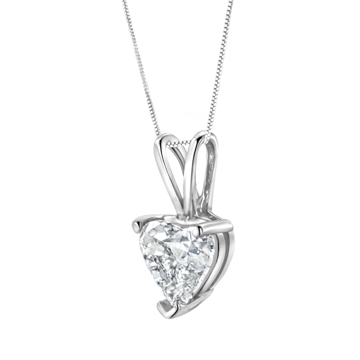 14K White Gold 1/4ctw Heart Shaped Lab Grown Diamond Pendant w\chain
18"(F-G Color, VS2-SI1 Clarity)