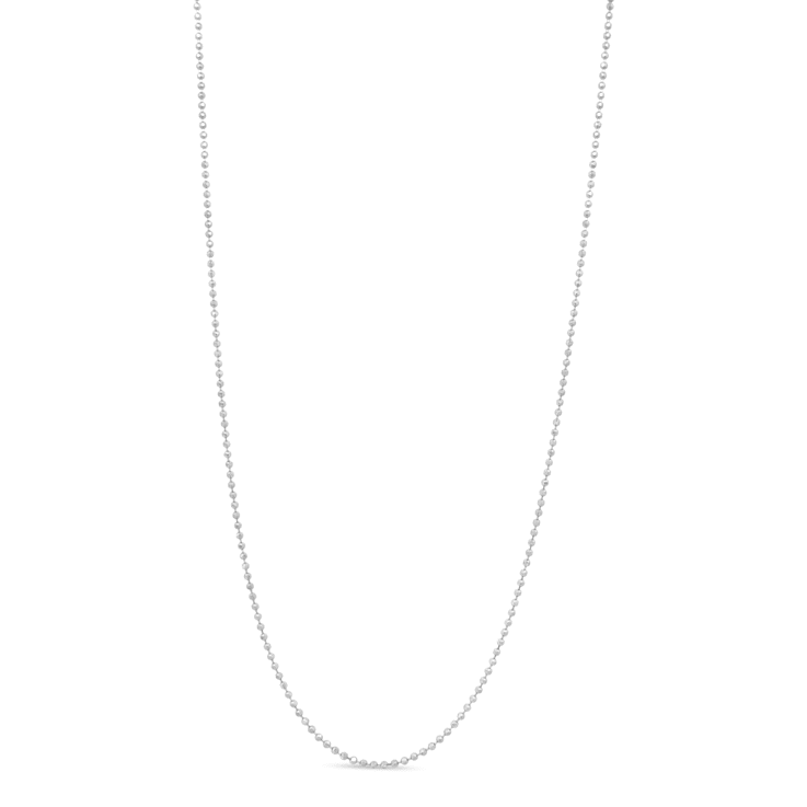 Sterling Silver 0.7mm Slim and Dainty Unisex 18" Inch Ball Bead
Chain Necklace