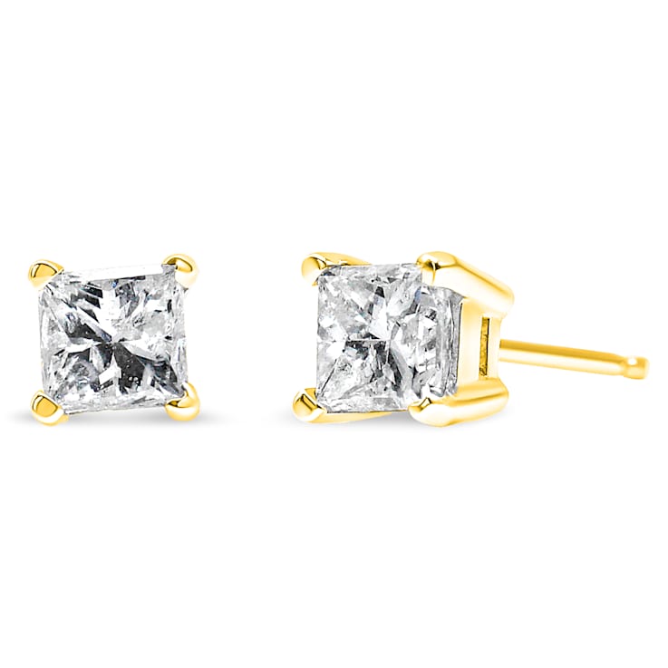 14K Yellow Gold 1.0ctw Princess-Cut Square Near Colorless Diamond
Classic Solitaire Stud Earrings