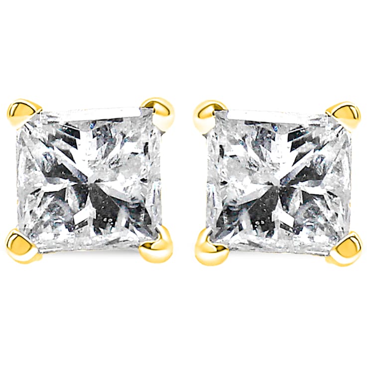 14K Yellow Gold 1.0ctw Princess-Cut Square Near Colorless Diamond
Classic Solitaire Stud Earrings